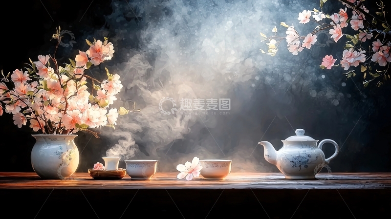 高清大图下载【趣麦麦图】静谧茶室高清图片