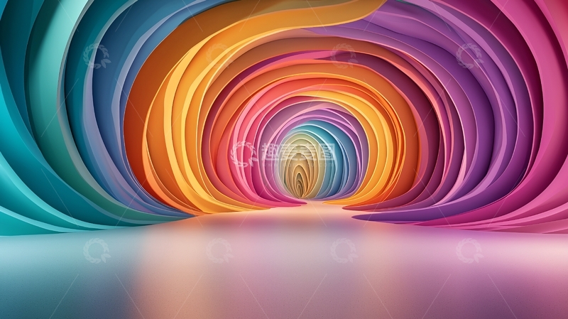 高清大图下载【趣麦麦图】彩色漩涡抽象背景