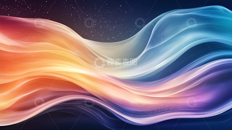 高清大图下载【趣麦麦图】彩色渐变流动曲线