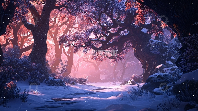 高清大图下载【趣麦麦图】神秘梦幻的冬季森林