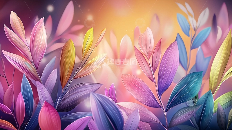 高清大图下载【趣麦麦图】抽象花卉艺术背景