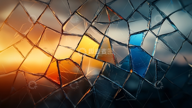 高清大图下载【趣麦麦图】彩色玻璃碎片马赛克