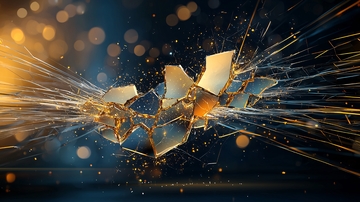 破碎的玻璃迸发光芒