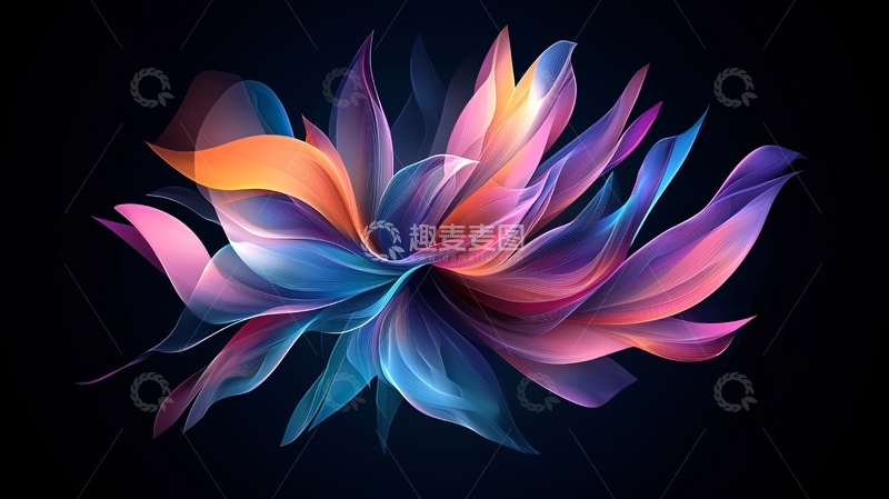 高清大图下载【趣麦麦图】彩色花瓣抽象艺术