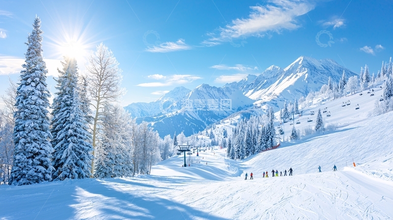 高清大图下载【趣麦麦图】雪山阳光下高清图片