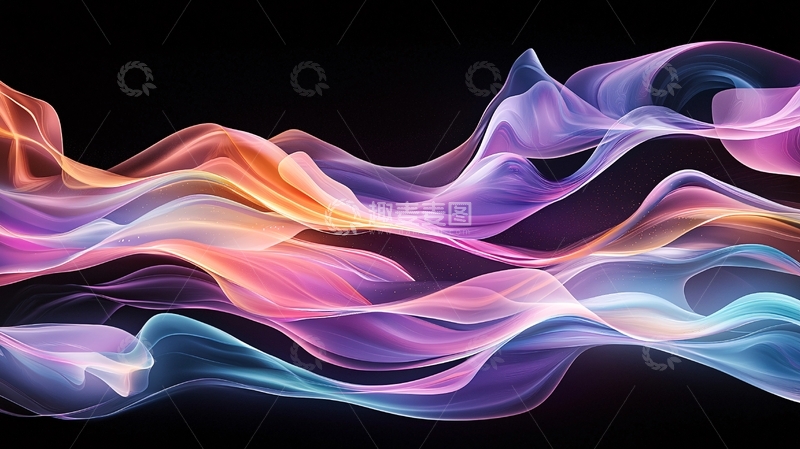 高清大图下载【趣麦麦图】彩色烟雾般的抽象线条