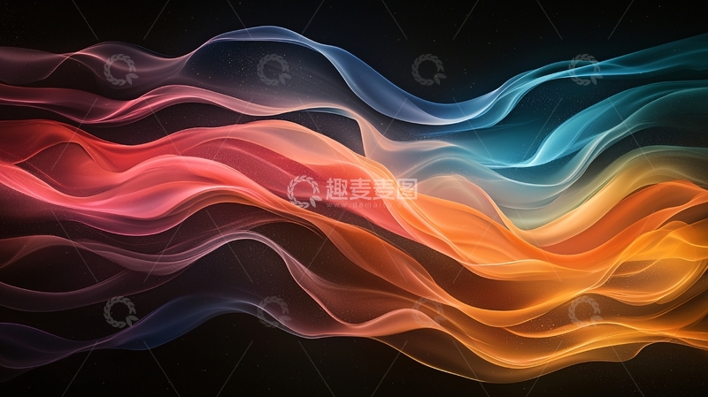 高清大图下载【趣麦麦图】彩色烟雾流体渐变背景