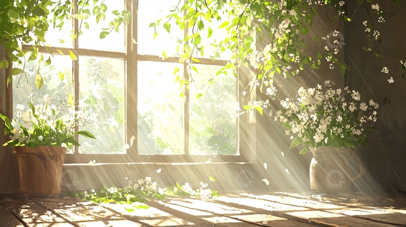 高清大图下载【趣麦麦图】阳光洒在窗户上