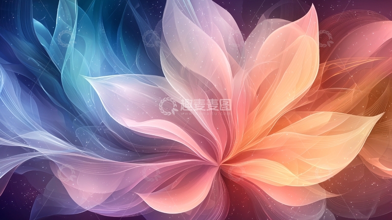 高清大图下载【趣麦麦图】渐变色莲花抽象背景