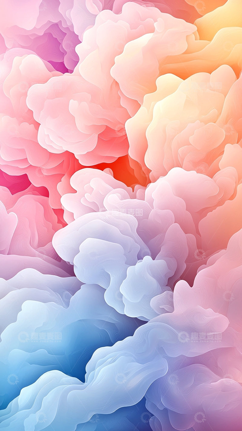 高清大图下载【趣麦麦图】梦幻般的彩色云朵背景