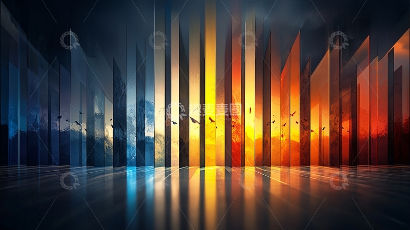 高清大图下载【趣麦麦图】抽象色彩块状渐变