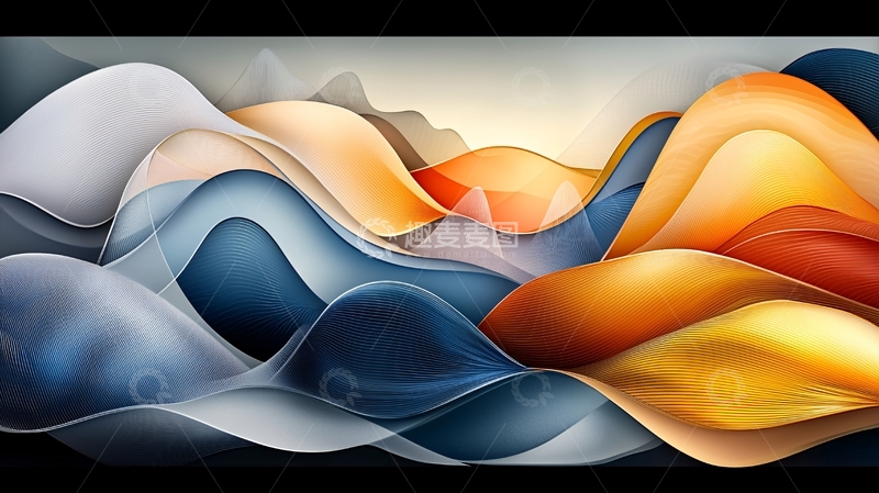 高清大图下载【趣麦麦图】抽象彩色波浪纹理