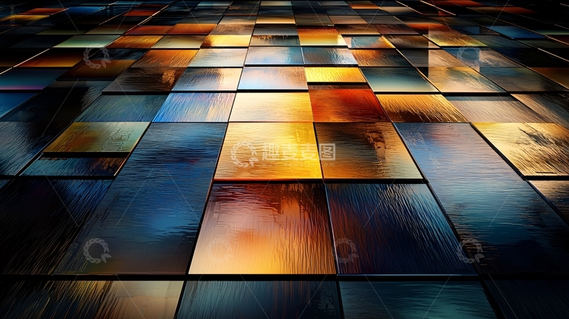高清大图下载【趣麦麦图】抽象彩色瓷砖地面
