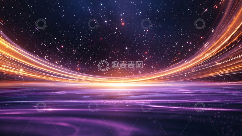 高清大图下载【趣麦麦图】绚丽星空光线汇聚