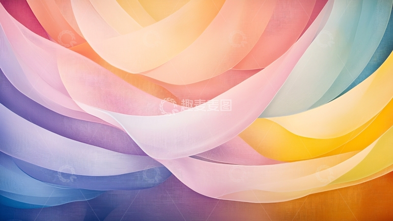 高清大图下载【趣麦麦图】柔和彩色波浪背景