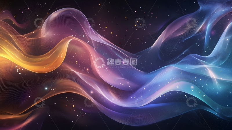 高清大图下载【趣麦麦图】抽象彩色光线流动背景