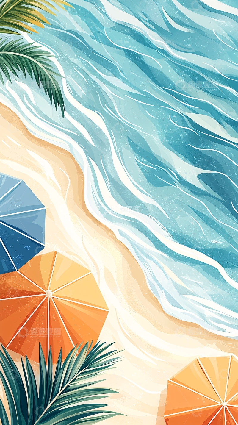 高清大图下载【趣麦麦图】海滩伞高清图片