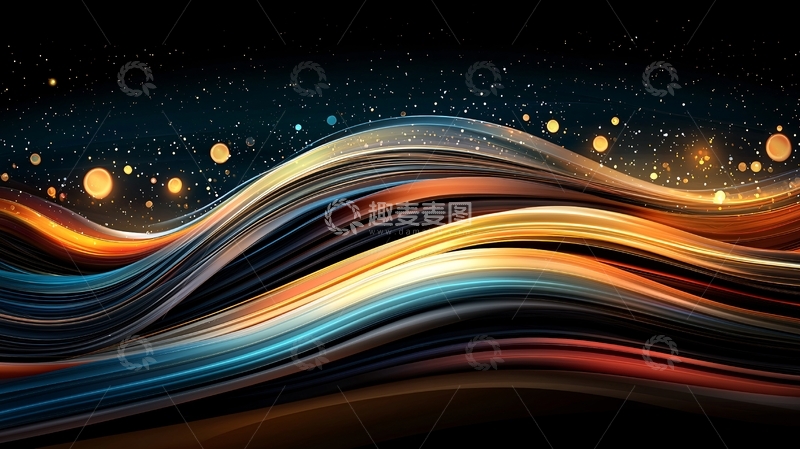 高清大图下载【趣麦麦图】抽象流动光线背景