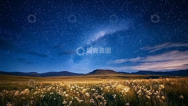 高清大图下载【趣麦麦图】星空下的田野