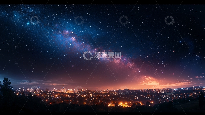 高清大图下载【趣麦麦图】夜空下的城市灯光璀璨