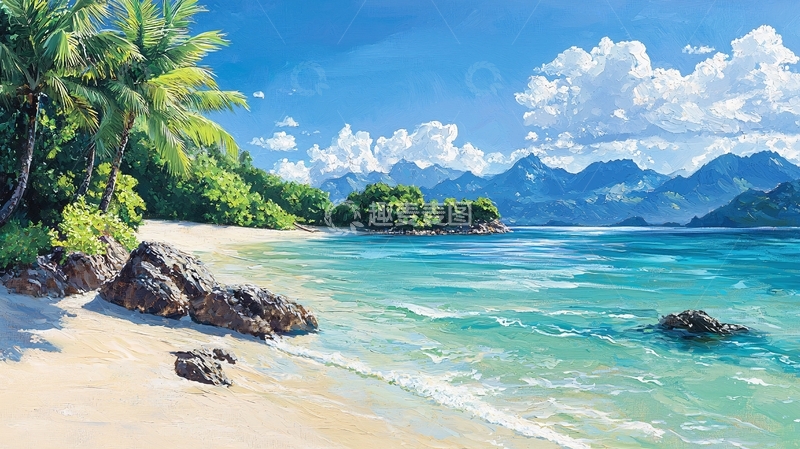 高清大图下载【趣麦麦图】热带海滩风景如画