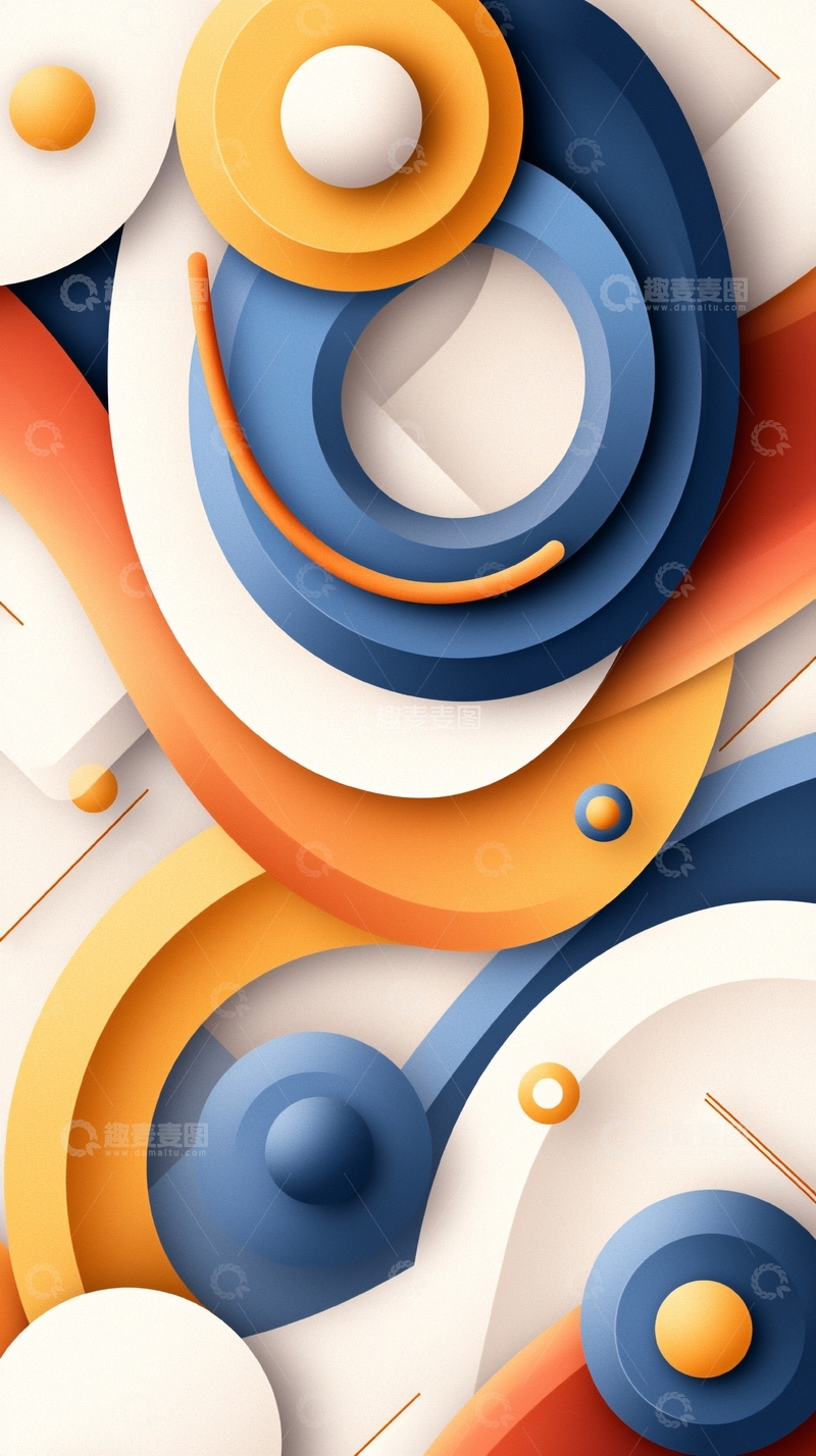 高清大图下载【趣麦麦图】抽象几何圆形组合