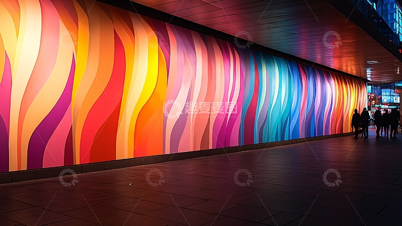 高清大图下载【趣麦麦图】色彩波浪艺术墙