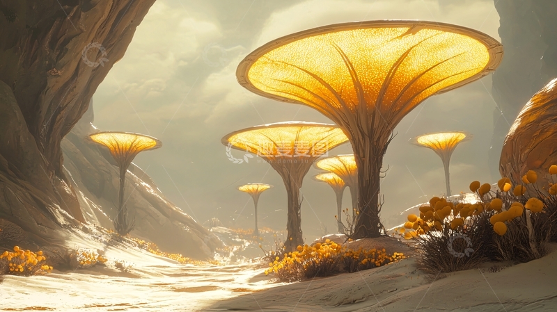 高清大图下载【趣麦麦图】奇幻蘑菇景观