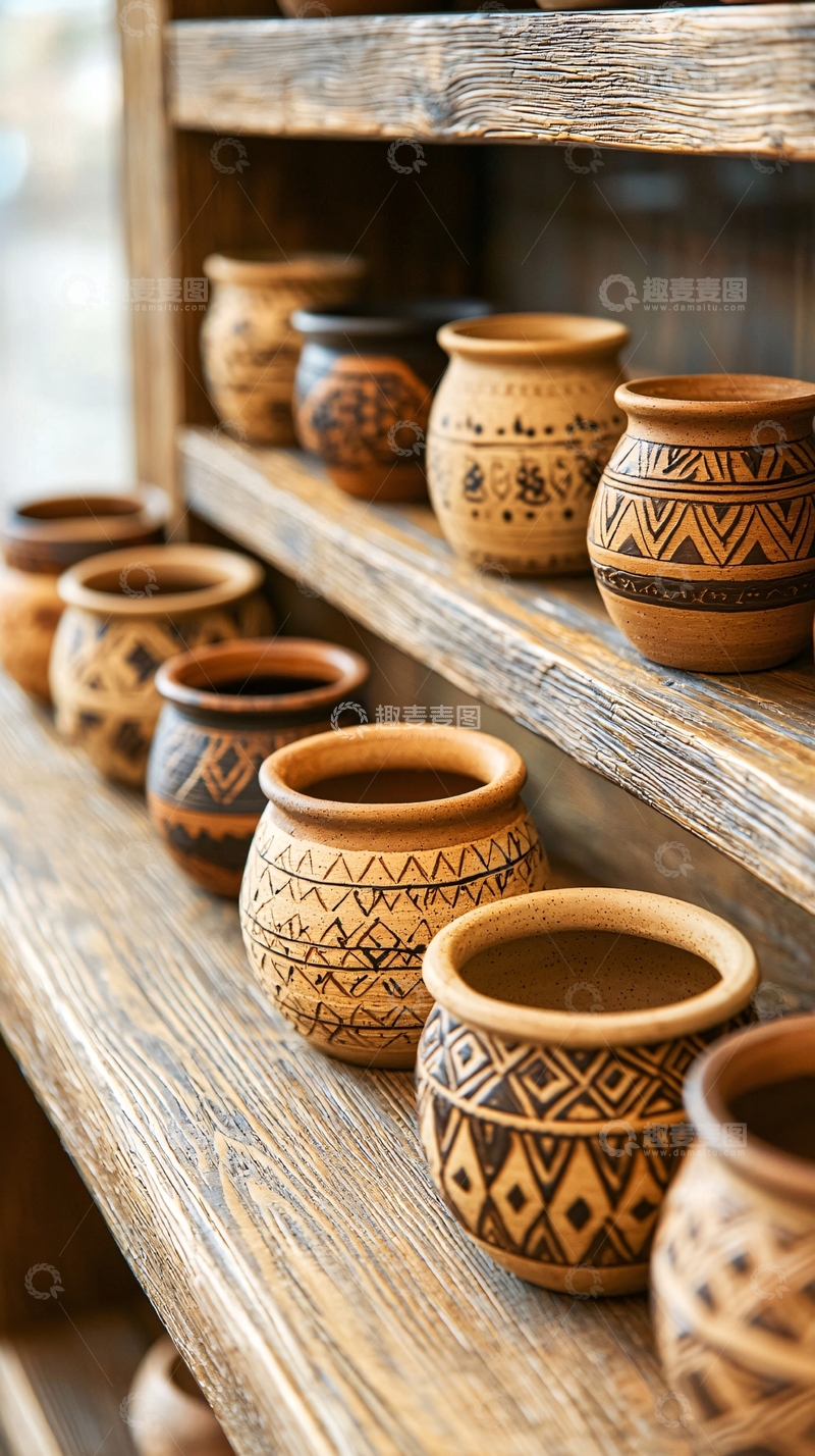 高清大图下载【趣麦麦图】陶瓷花盆艺术品