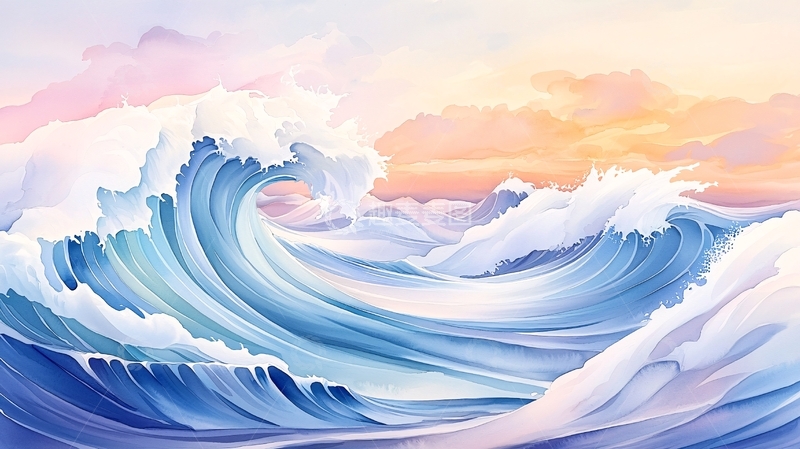 高清大图下载【趣麦麦图】蓝色海浪高清图片