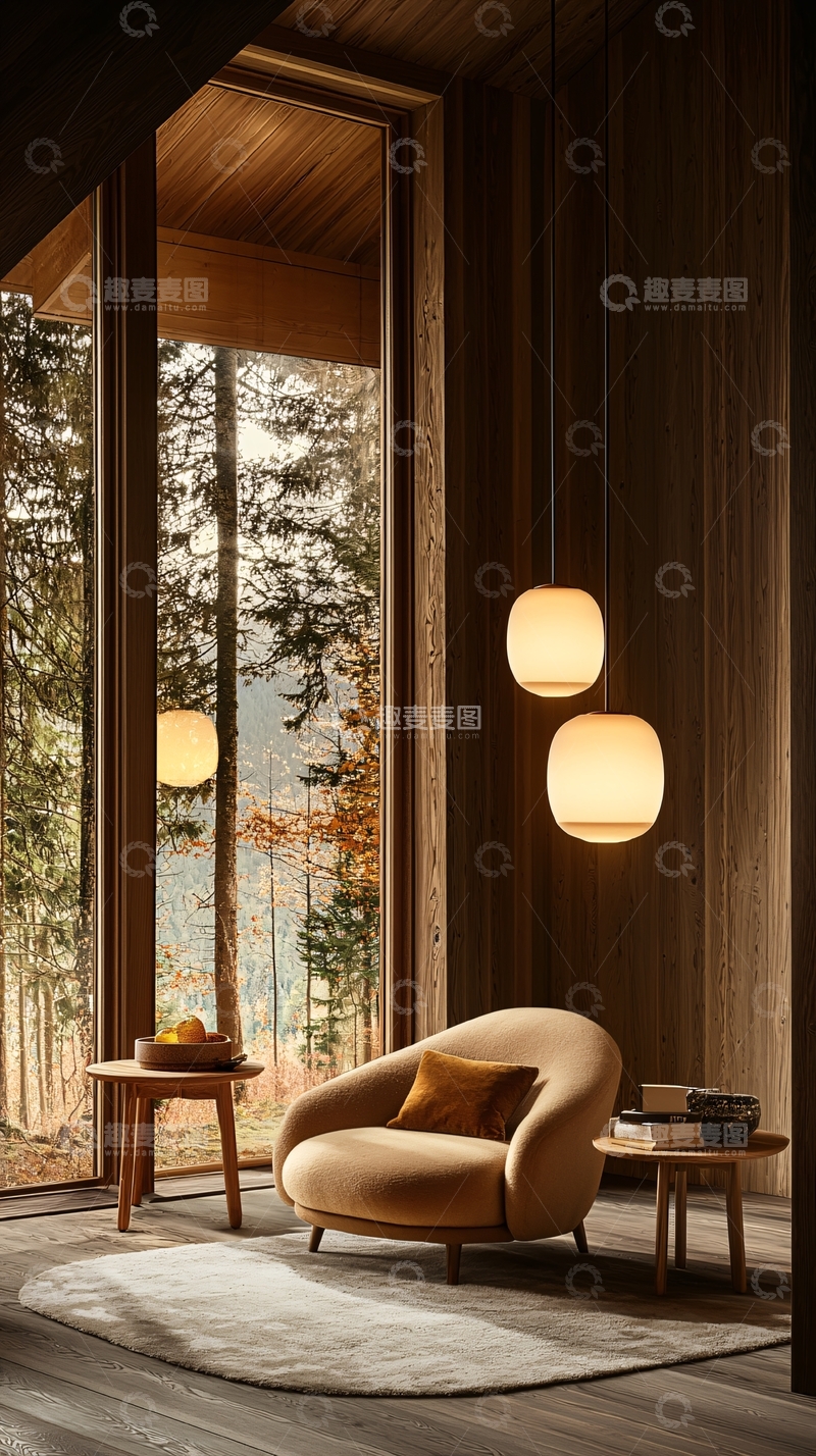 高清大图下载【趣麦麦图】自然光照进舒适客厅