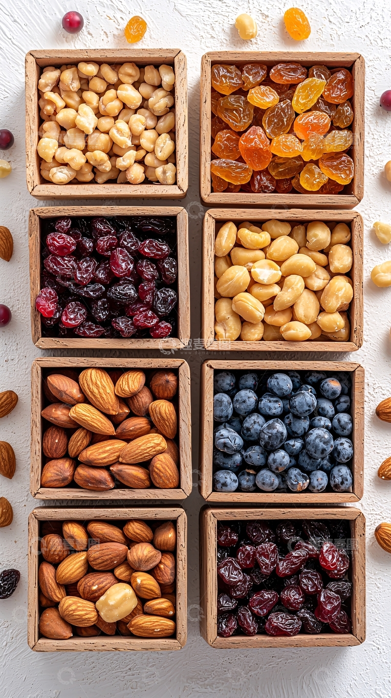 高清大图下载【趣麦麦图】各种坚果零食拼盘