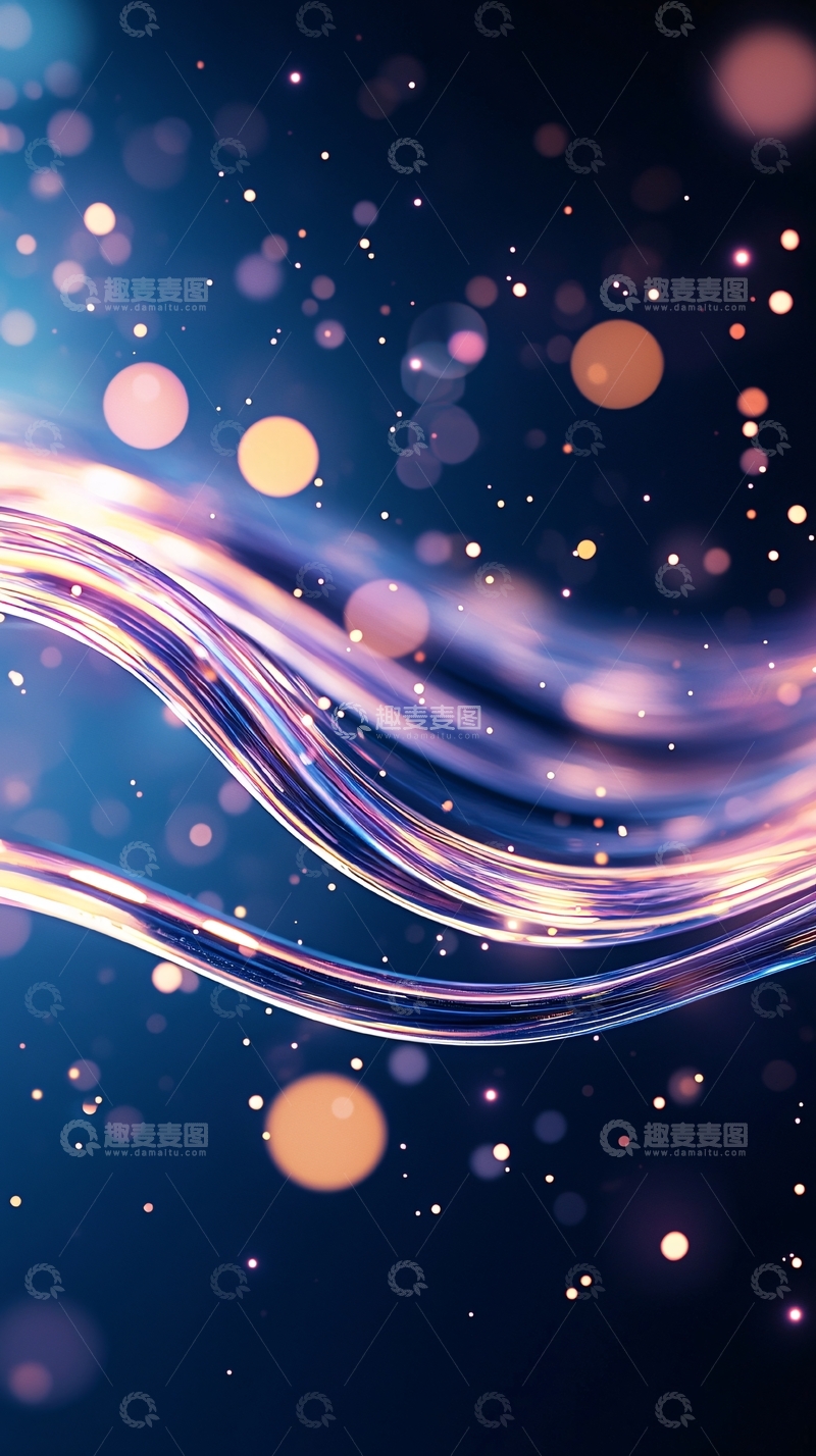 高清大图下载【趣麦麦图】流动的光线与金色散景