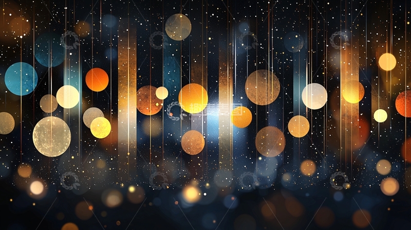 高清大图下载【趣麦麦图】夜幕下闪耀的圆形光斑