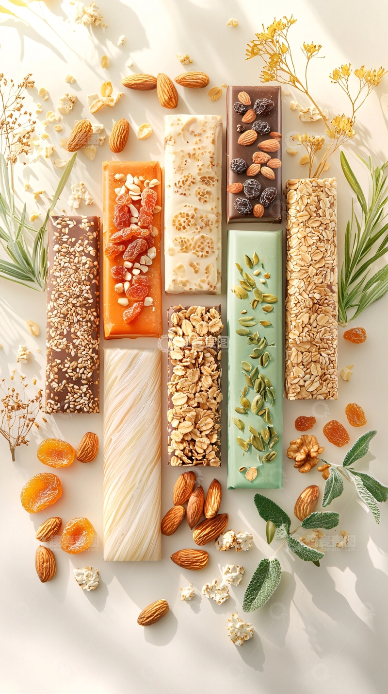 高清大图下载【趣麦麦图】燕麦棒食品创意摆拍