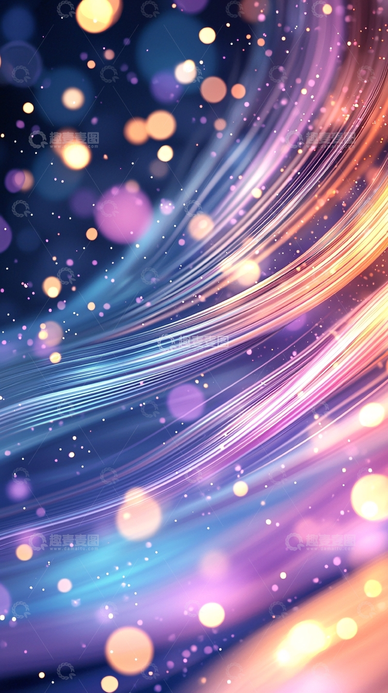 高清大图下载【趣麦麦图】炫彩光线与朦胧光点