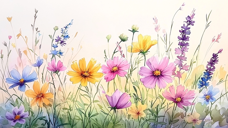 高清大图下载【趣麦麦图】水彩花卉清新田园风