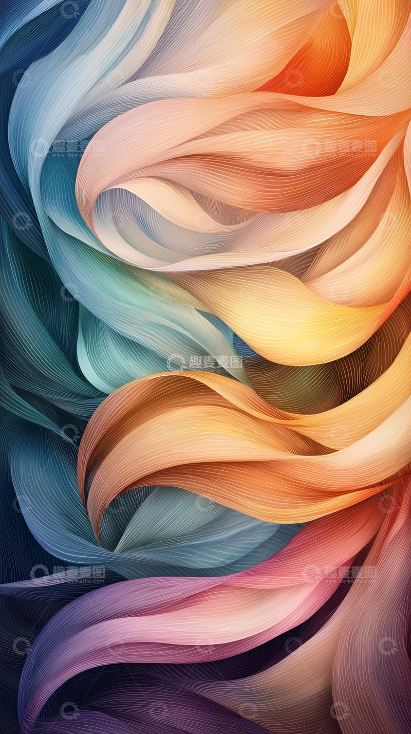 高清大图下载【趣麦麦图】抽象彩色花瓣背景