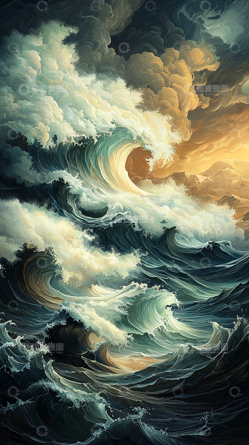 高清大图下载【趣麦麦图】波涛汹涌的海面