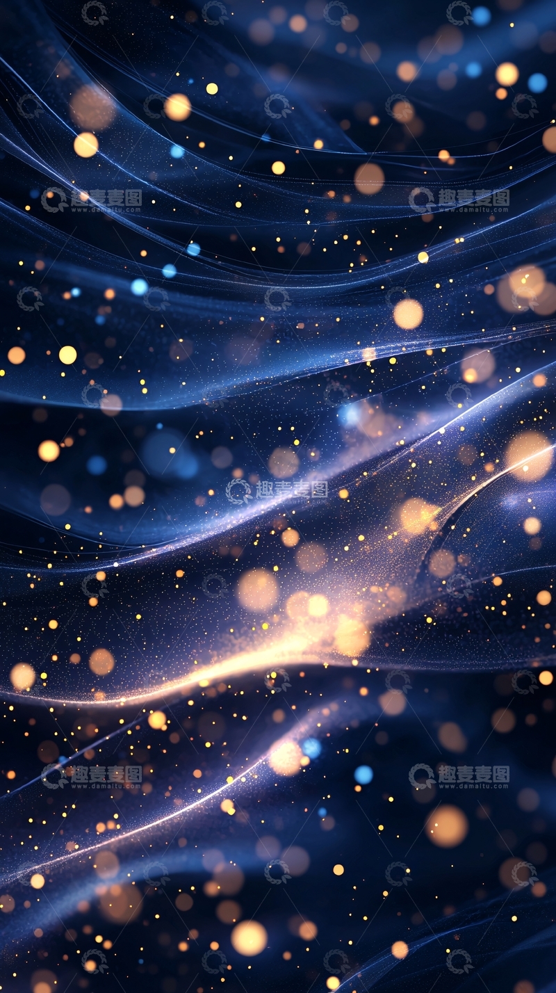 高清大图下载【趣麦麦图】深蓝色光晕星空背景