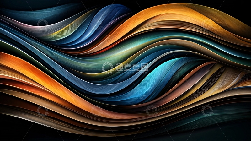 高清大图下载【趣麦麦图】抽象彩色流体波纹