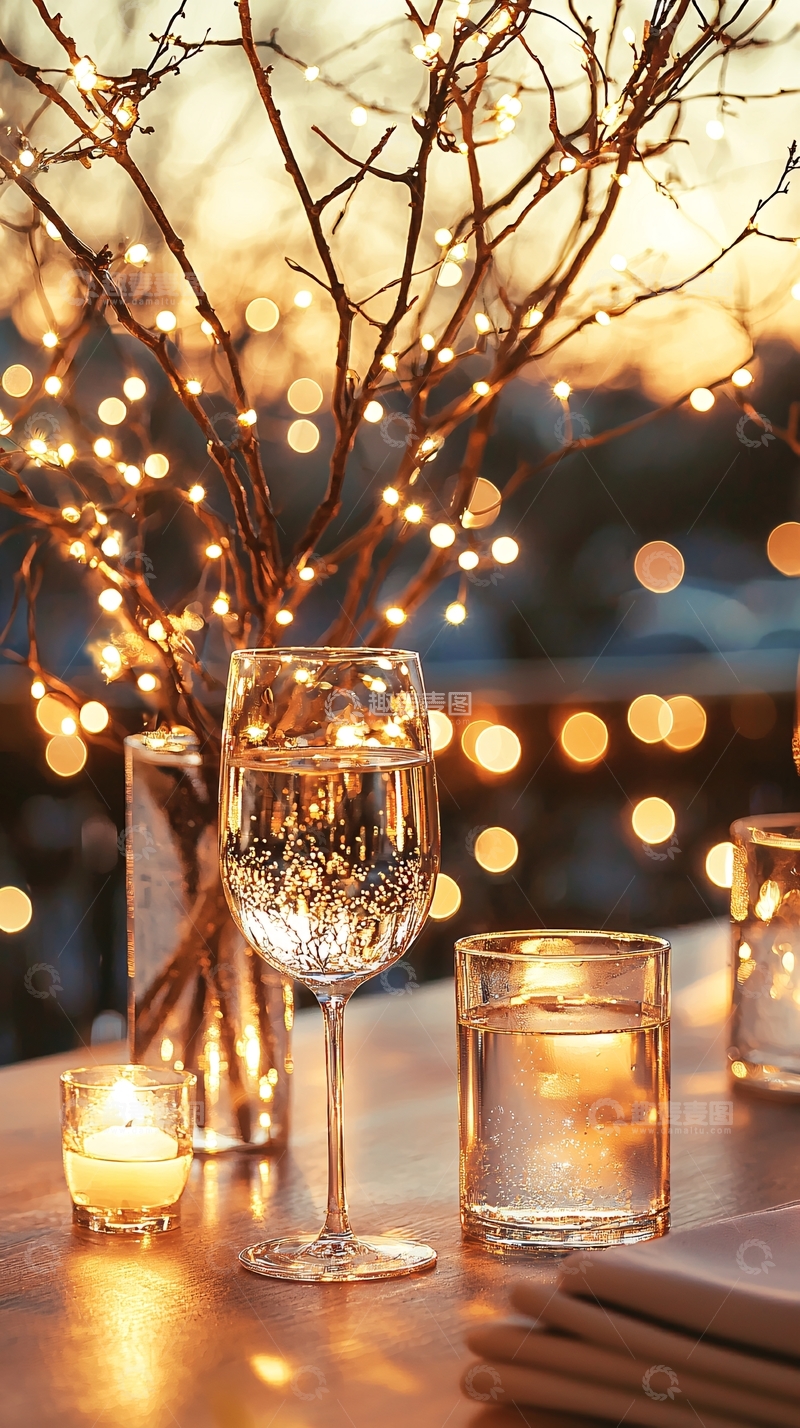 高清大图下载【趣麦麦图】浪漫夜晚餐桌装饰