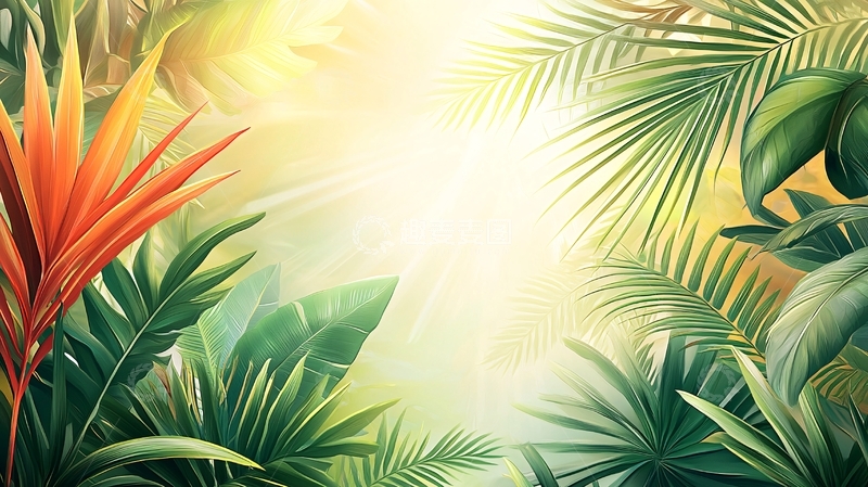高清大图下载【趣麦麦图】热带植物的明亮景色