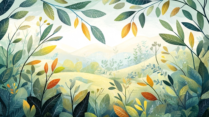 高清大图下载【趣麦麦图】绿叶环绕的清新田园