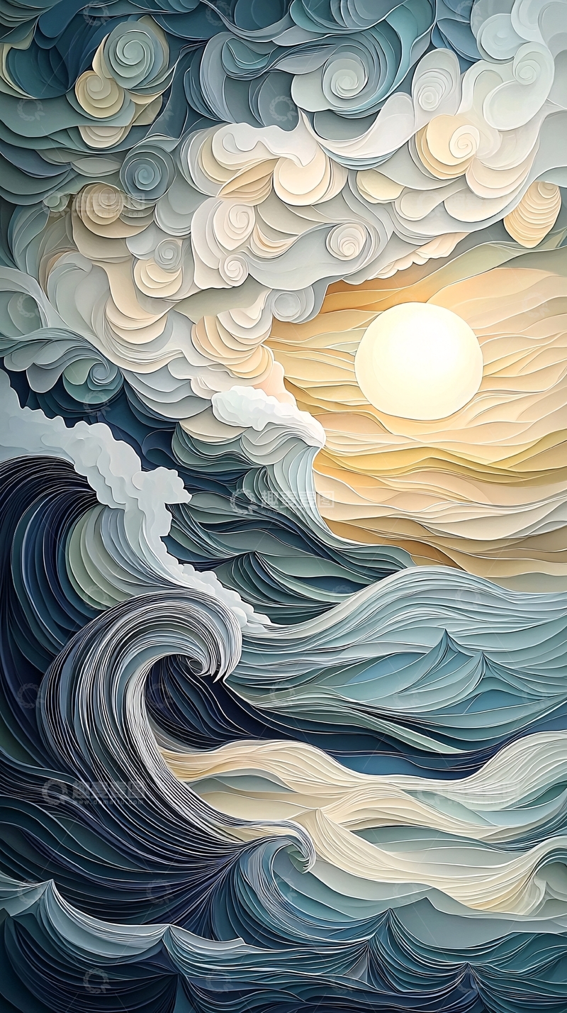 高清大图下载【趣麦麦图】波涛汹涌的海洋