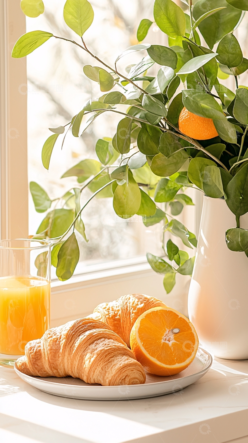 高清大图下载【趣麦麦图】阳光下的早餐静物