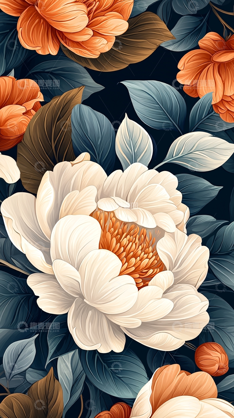 高清大图下载【趣麦麦图】花卉图案壁纸13