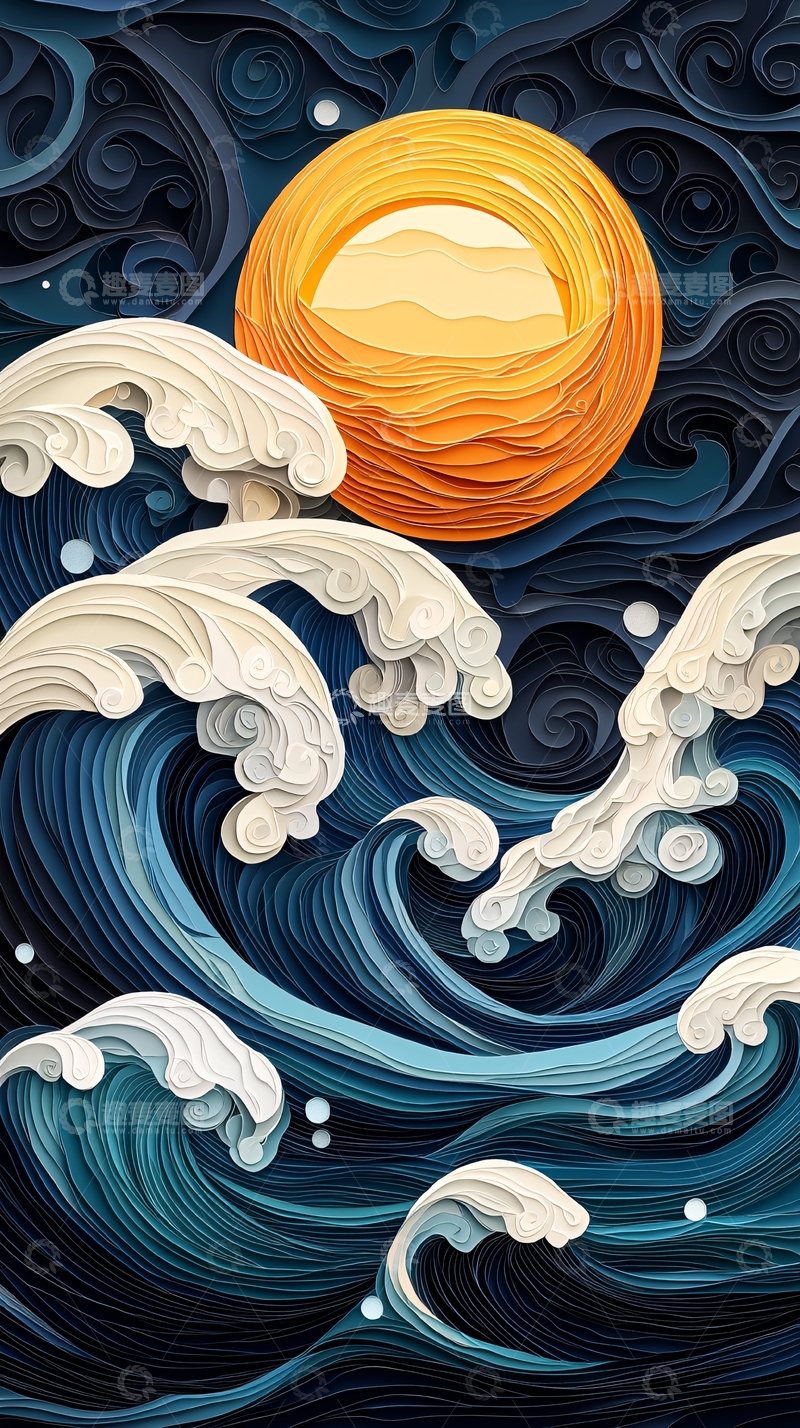 高清大图下载【趣麦麦图】海浪翻涌高清图片