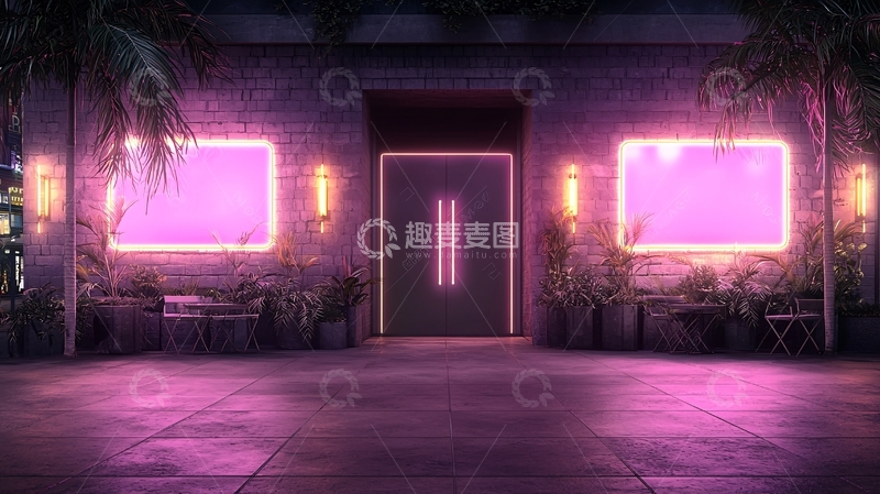 高清大图下载【趣麦麦图】霓虹灯招牌门面