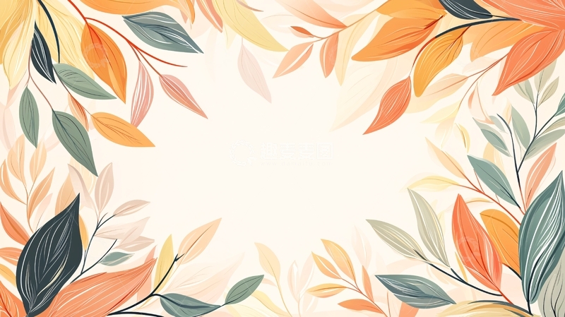 高清大图下载【趣麦麦图】秋叶主题的柔和背景